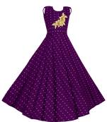 Purple woven taffeta kids-girl-gowns