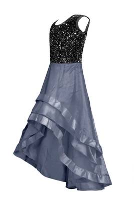 Silver woven velvet kids-girl-gowns 2