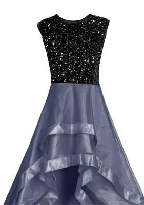 Silver woven velvet kids-girl-gowns 4