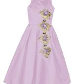 Pink plain taffeta kids-girl-gowns