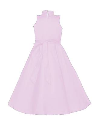Pink plain taffeta kids-girl-gowns 3