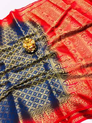 Multicolor Softly Silk Handloom Saree 1