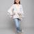 White printed crepe kids-tops