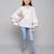 White printed crepe kids-tops