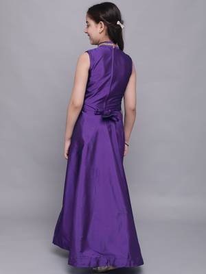 Purple woven taffeta kids-girl-gowns 4