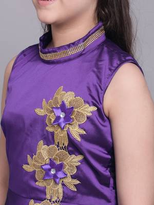 Purple woven taffeta kids-girl-gowns 5