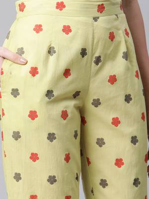 Light-green printed cotton cotton-kurtis 4