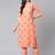 Peach printed cotton cotton-kurtis