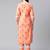Peach printed cotton cotton-kurtis