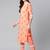 Peach printed cotton cotton-kurtis