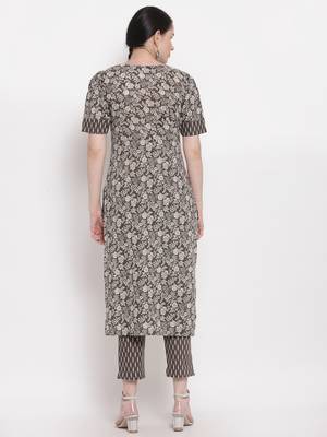 Coffee printed cotton cotton-kurtis 2