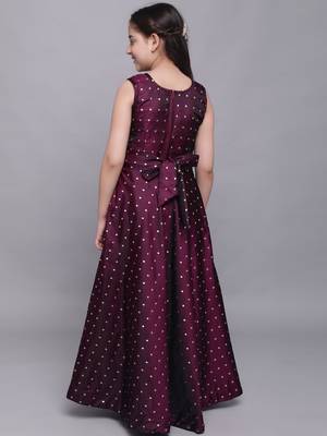 Purple woven taffeta kids-girl-gowns 4