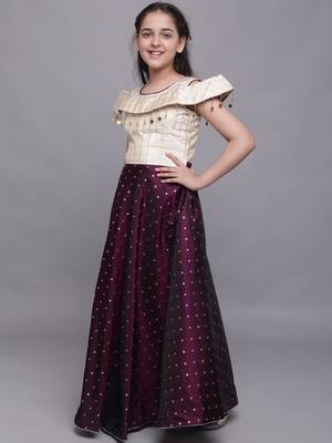 Purple woven taffeta kids-girl-gowns 3