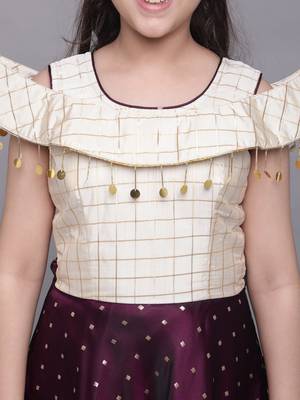 Purple woven taffeta kids-girl-gowns 5