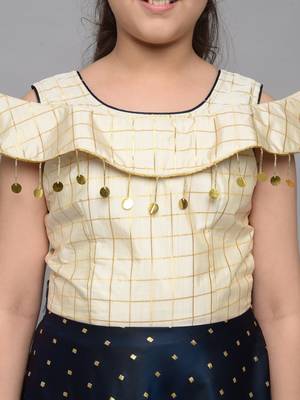 Blue woven taffeta kids-girl-gowns 5
