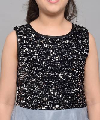 Silver embroidered velvet kids-girl-gowns 5