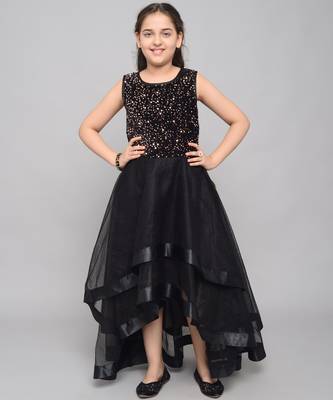 Gold embroidered velvet kids-girl-gowns 2