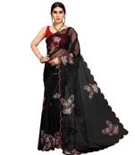 Black Organza Saree With Blouse Piece