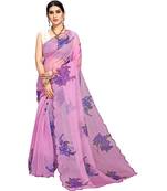 Purple Organza Saree With Blouse Piece