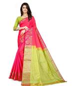 pink soft Silk saree with blouse piece