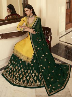 Yellow embroidered georgette salwar 4