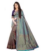 blue Soft Maithili silk saree with blouse piece