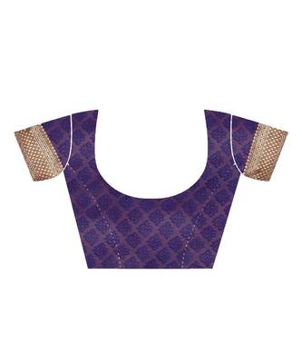 blue Soft Maithili silk saree with blouse piece 4