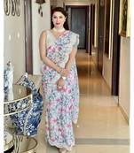 white Organza saree with blouse piece