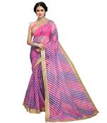 Pink Organza Saree With Blouse Piece