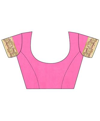 Pink Organza Saree With Blouse Piece 6