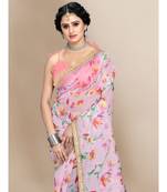 Pink Organza Saree With Blouse Piece
