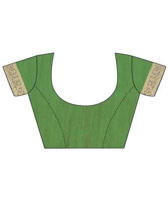 green organza saree with blouse piece 6