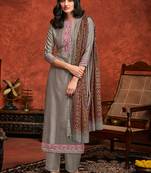 Grey embroidered silk salwar