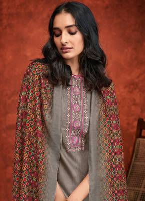 Grey embroidered silk salwar 2