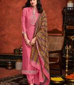 Pink embroidered silk salwar