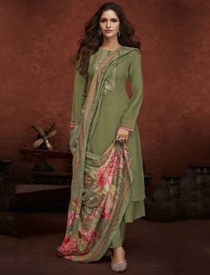 Mehendi embroidered pure viscose salwar 1