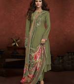 Mehendi embroidered pure viscose salwar