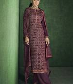Purple embroidered pure viscose salwar