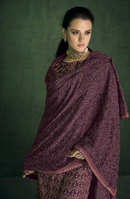Purple embroidered pure viscose salwar 2
