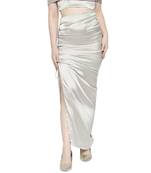 Silver plain satin skirts
