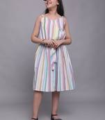 Multicolor printed rayon kids-frocks