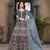 Blue embroidered faux georgette salwar