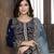 Blue embroidered faux georgette salwar