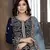 Blue embroidered faux georgette salwar