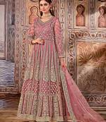 Pink embroidered net salwar