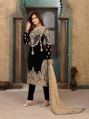 Black embroidered faux georgette salwar 2