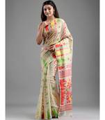 SILK COTTON BENGAL HANDLOOM SOFT JAMDANI SAREE with blouse