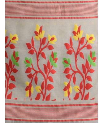 SILK COTTON BENGAL HANDLOOM SOFT JAMDANI SAREE with blouse 5
