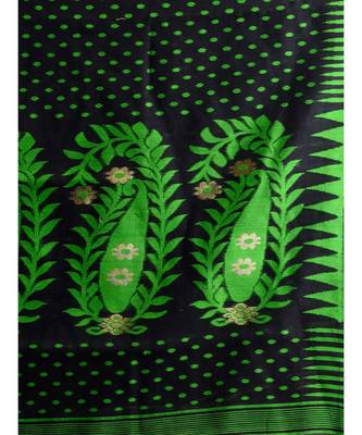 SILK COTTON BENGAL HANDLOOM SOFT JAMDANI SAREE with blouse 5