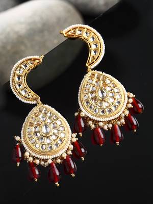 Red pearl earrings 2